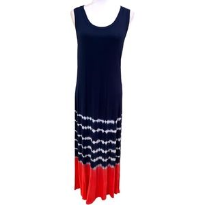 LA THREADS Clothing Women's Tie Dye Design Sleeveless Maxi Dress